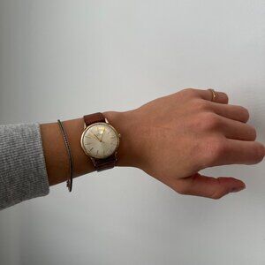 Vintage 31mm Girard Perrigaux gyromatic unisex watch on lizard band